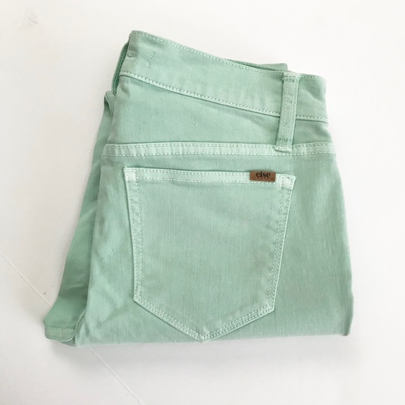 Else Denim - Sea foam green skinny jeans